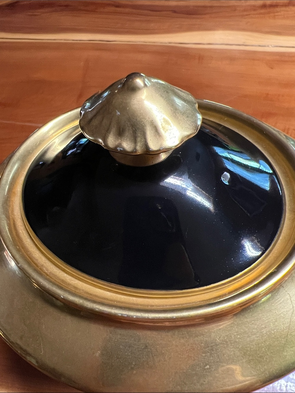 Vintage Noritake Art Deco Black and Gold Ceramic Teapot with Metallic Accents - Picture 9 of 9